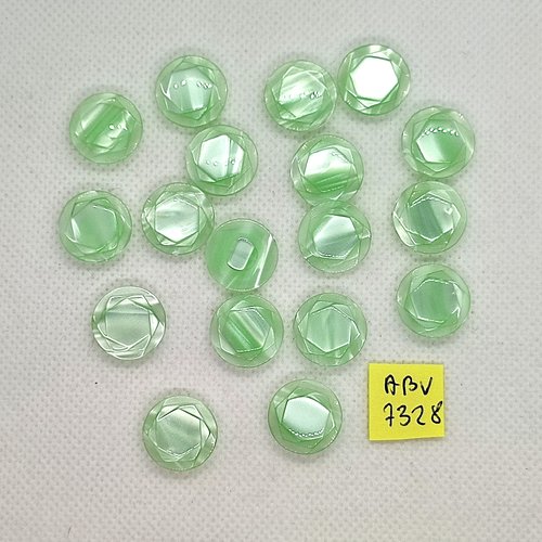 18 boutons en résine vert clair - 15mm - abv7328