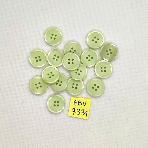 16 boutons en résine vert - 14mm - abv7331