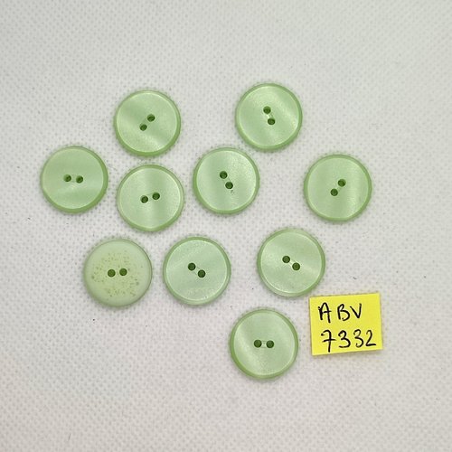 10 boutons en résine vert - 18mm - abv7332