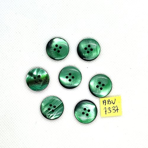 7 boutons en résine vert - 18mm - abv7337