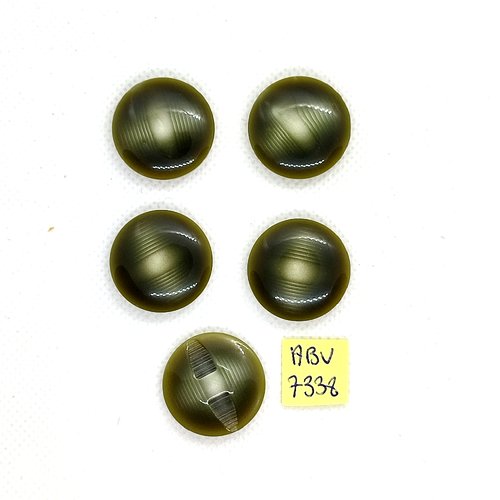 5 boutons en résine vert - 23mm - abv7338