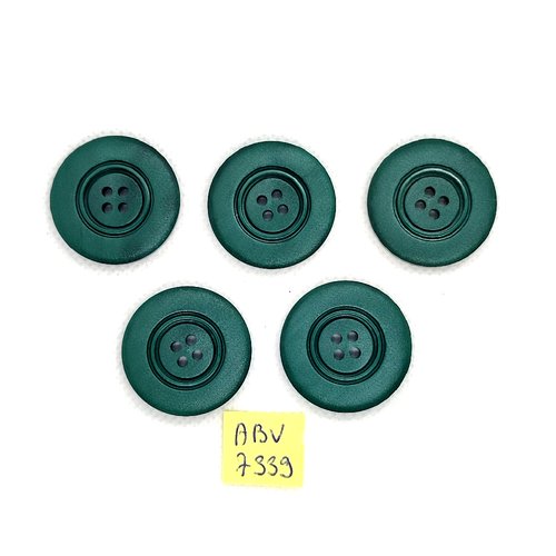 5 boutons en résine vert - 27mm - abv7339