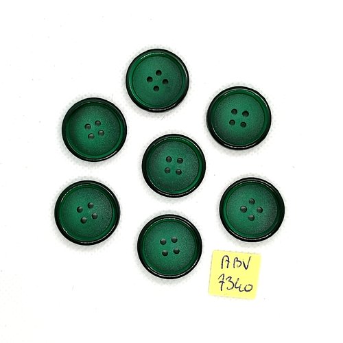 7 boutons en résine vert - 22mm - abv7340