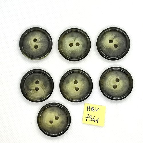 7 boutons en résine vert - 27mm - abv7341