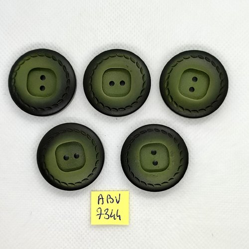 5 boutons en résine vert - 30mm - abv7344