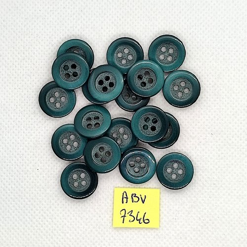 19 boutons en résine vert - 14mm - abv7346