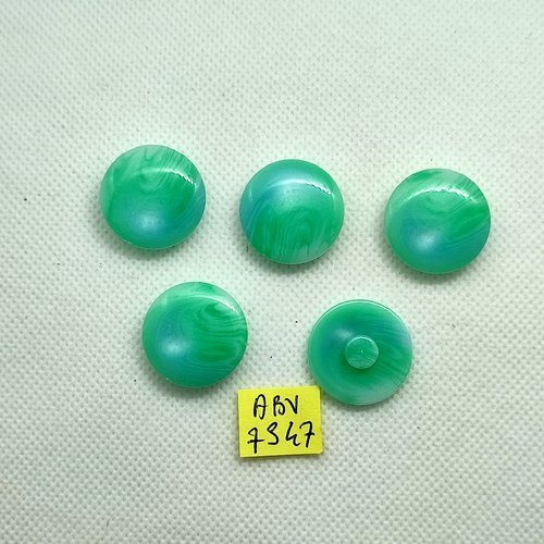 5 boutons en résine vert clair - 22mm - abv7347