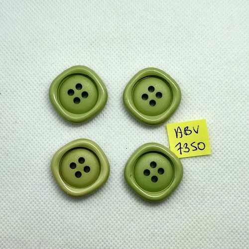 4 boutons en résine vert - 25x25mm - abv7350