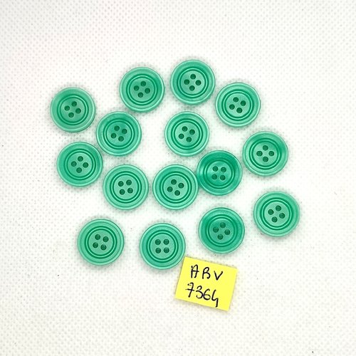 15 boutons en résine vert - 15mm - abv7364