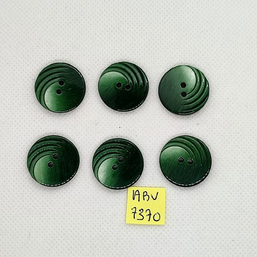 6 boutons en résine vert - 22mm - abv7370