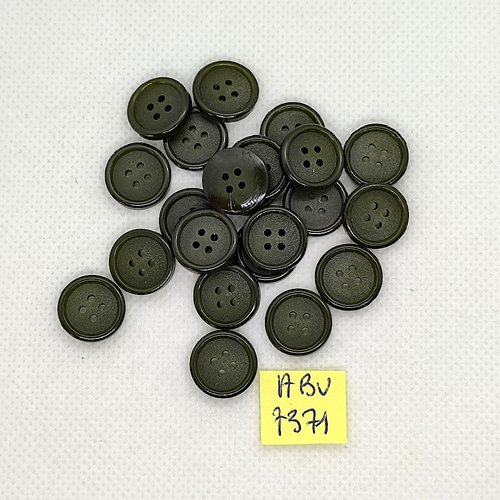 22 boutons en résine vert foncé - 14mm - abv7371