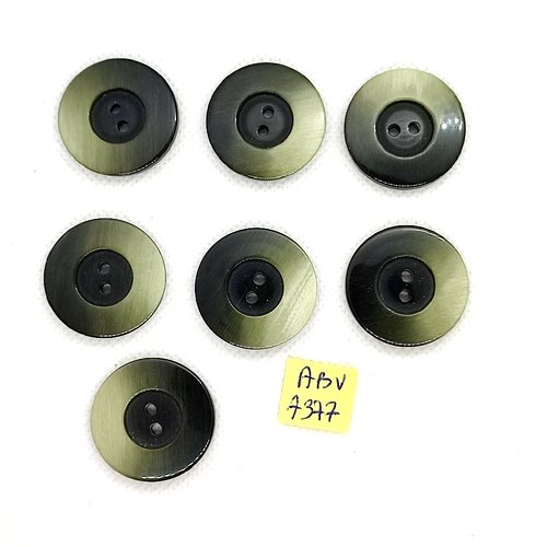 7 boutons en résine vert - 27mm - abv7377