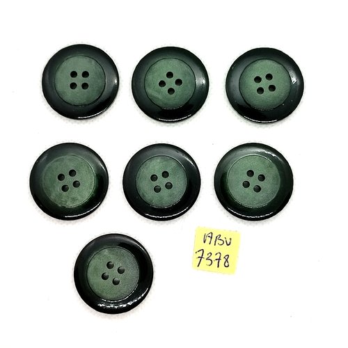 7 boutons en résine vert - 27mm - abv7378