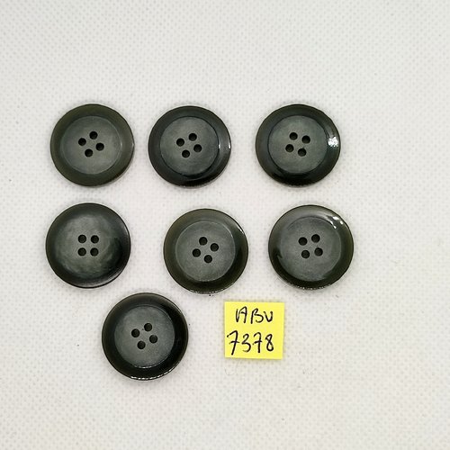 7 boutons en résine vert - 22mm - abv7378