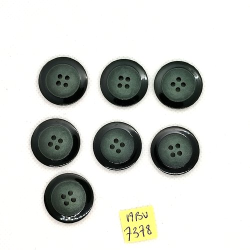7 boutons en résine vert foncé - 22mm - abv7378