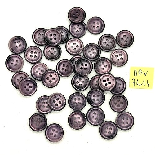 38 boutons en résine violet - 12mm - abv7414