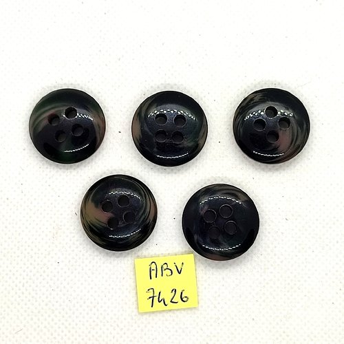5 boutons en résine vert - 23mm - abv7426