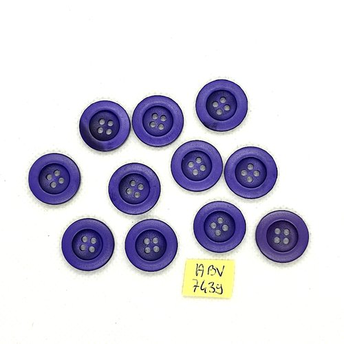 11 boutons en résine violet - 18mm - abv7439
