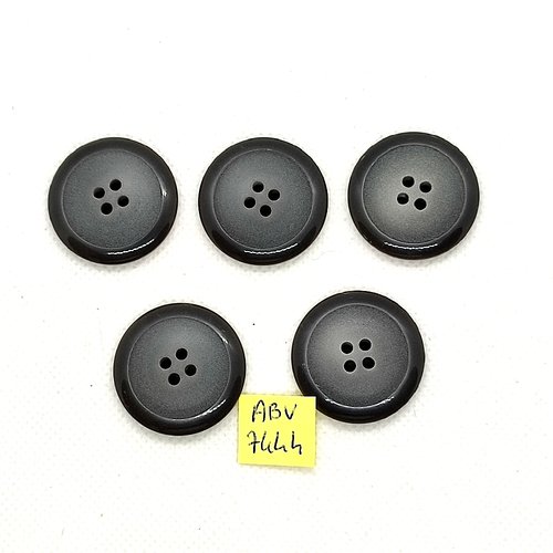 5 boutons en résine gris - 28mm - abv7444