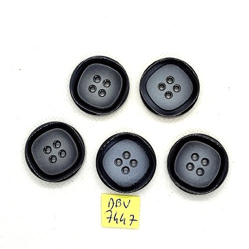 5 boutons en résine gris - 27mm - abv7447