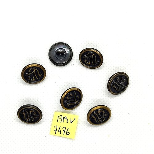 6 boutons en métal bronze - 15mm - abv7476
