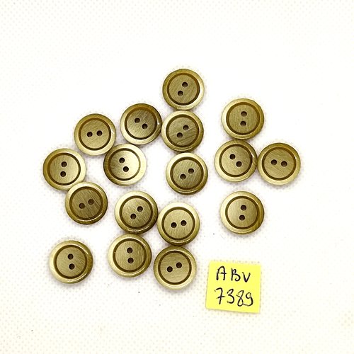 17 boutons en résine vert - 14mm - abv7389
