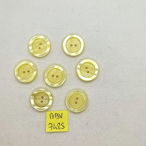7 boutons en résine jaune - 18mm - abv7485