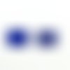 2 boutons en résine fantaisie bleu et blanc - nom prénom - 20x14mm - bri484