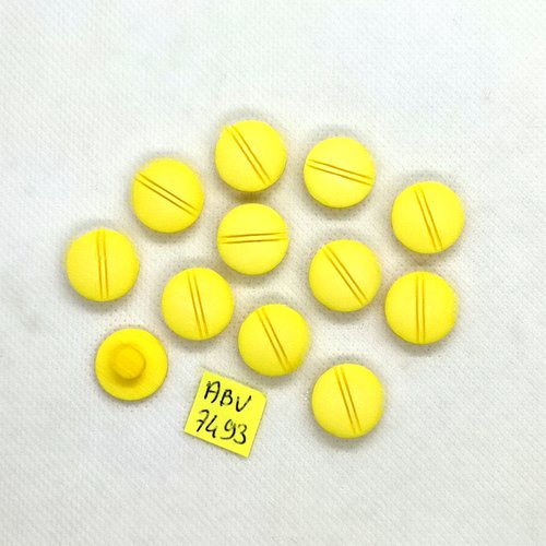 12 boutons en résine jaune - 15mm - abv7493