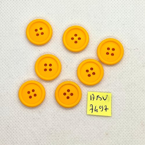 7 boutons en résine orange - 18mm - abv7497