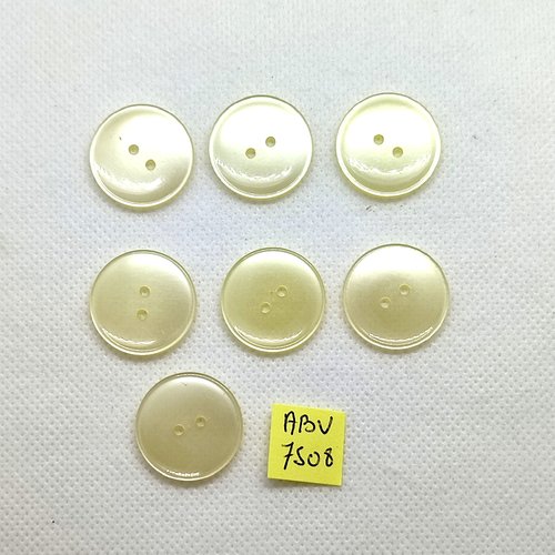 7 boutons en résine jaune - 22mm - abv7508
