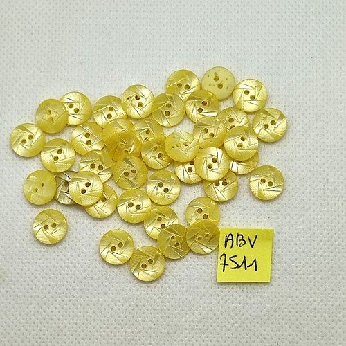 41 boutons en résine jaune - 10mm - abv7511