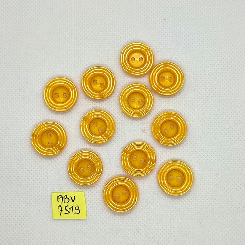 12 boutons en résine orange - 18mm - abv7519