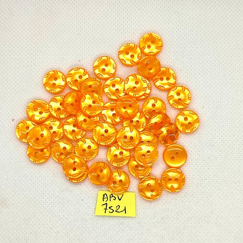 45 boutons en résine orange - 12mm - abv7521