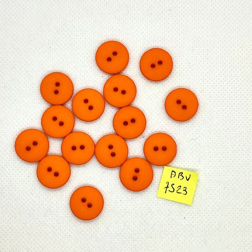 15 boutons en résine orange foncé - 15mm - abv7523