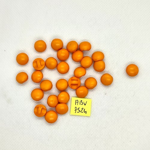 29 boutons en résine orange foncé - 10mm - abv7524