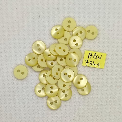 30 boutons en résine jaune - 11mm - abv7541