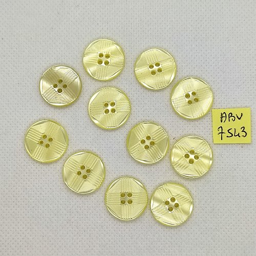 11 boutons en résine jaune - 18mm - abv7543