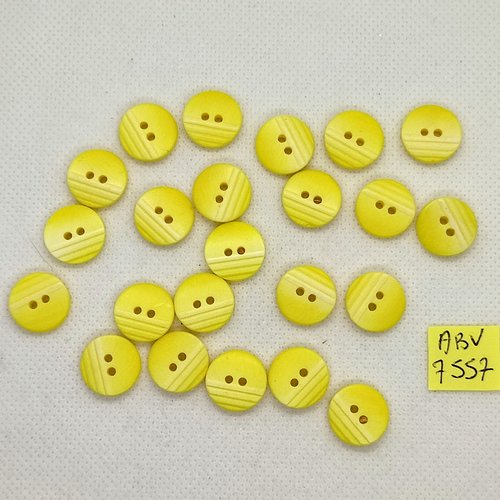 23 boutons en résine jaune - 14mm - abv7557