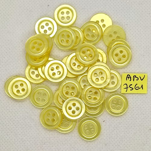 36 boutons en résine jaune - 14mm - abv7561