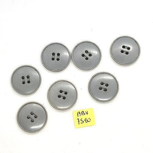 7 boutons en résine gris - 27mm - abv7580