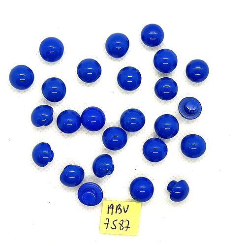 25 boutons en résine bleu - 10mm - abv7587