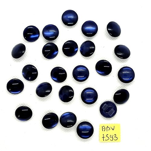 25 boutons en résine bleu nuit - 14mm - abv7593