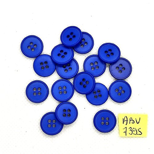17 boutons en résine bleu - 13mm - abv7595