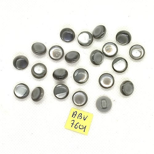 22 boutons en résine gris - 11mm - abv7601