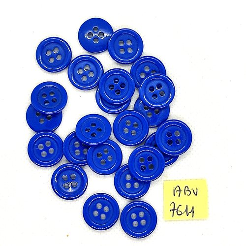 23 boutons en résine bleu - 14mm - abv7611