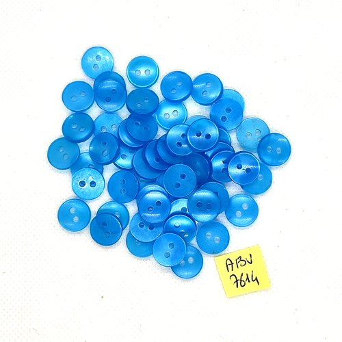 54 boutons en résine bleu - 12mm - abv7614