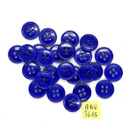 25 boutons en résine bleu - 15mm - abv7615