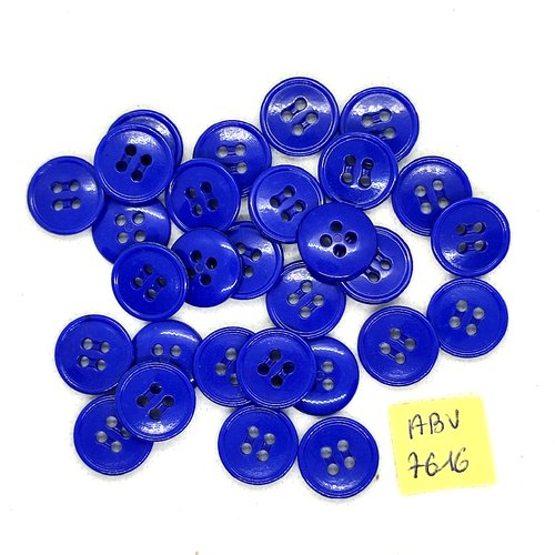29 boutons en résine bleu - 15mm - abv7616