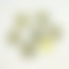 6 boutons fantaisie en résine jaune pailleté - une étoile - 22mm - abv7750